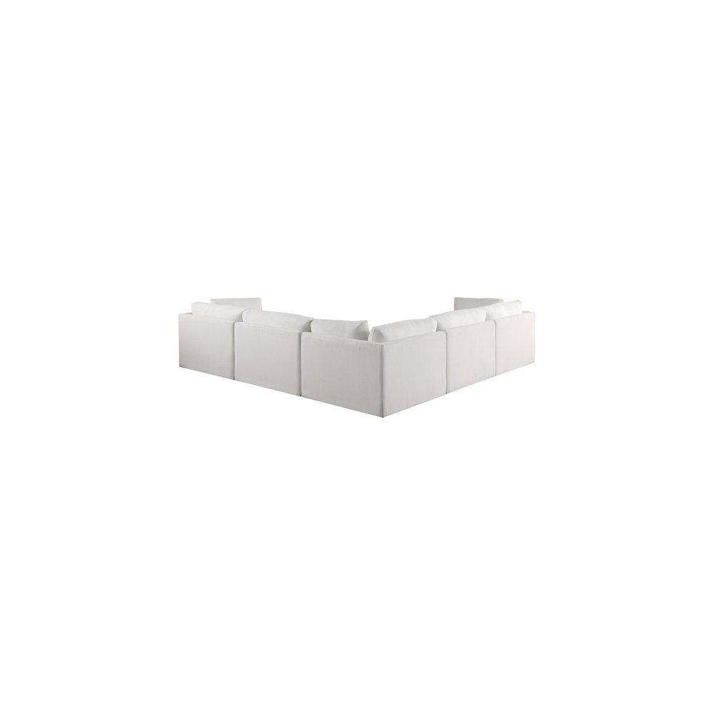 Ease Cream Polyester Fabric Modular Sectional