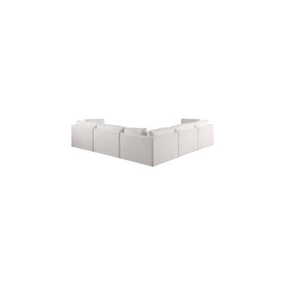 Ease Cream Polyester Fabric Modular Sectional