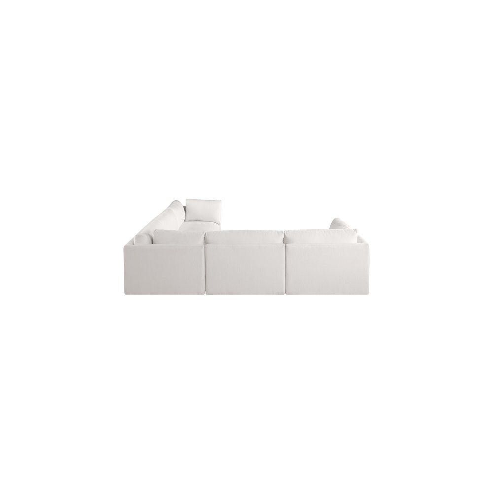 Ease Cream Polyester Fabric Modular Sectional