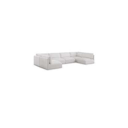 Ease Cream Polyester Fabric Modular Sectional