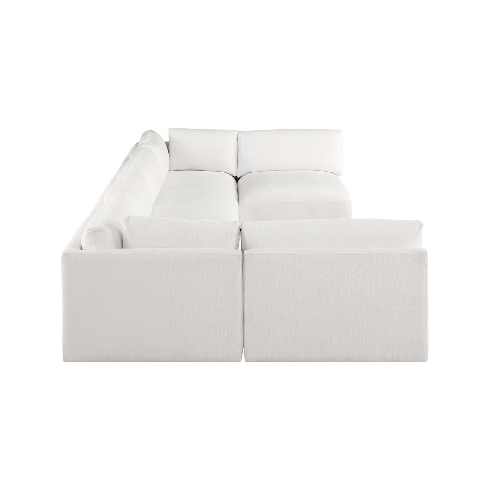 Ease Cream Polyester Fabric Modular Sectional