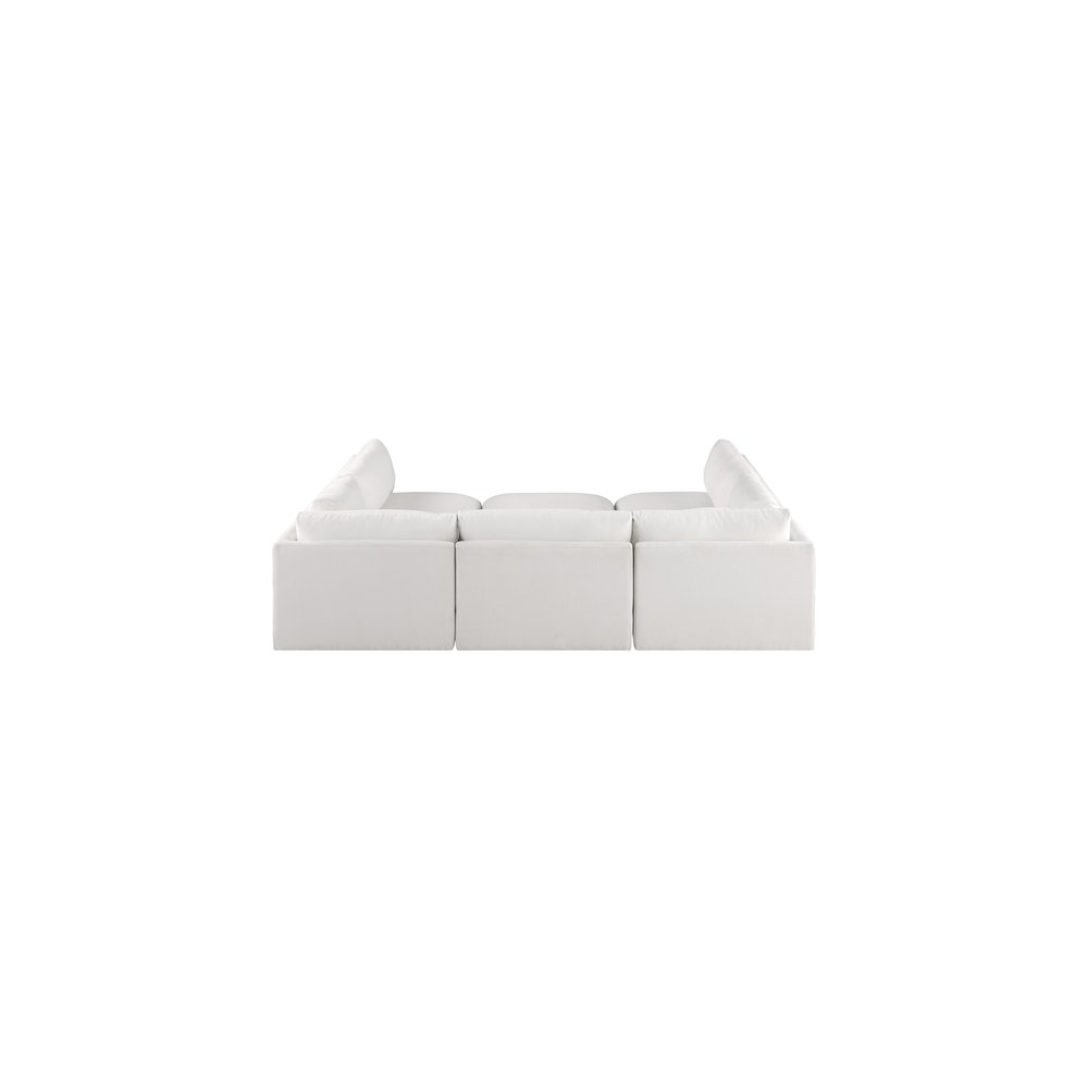 Ease Cream Polyester Fabric Modular Sectional