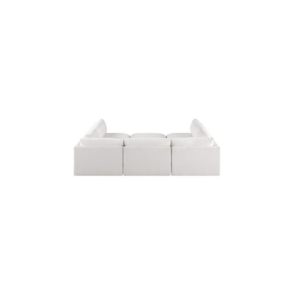 Ease Cream Polyester Fabric Modular Sectional