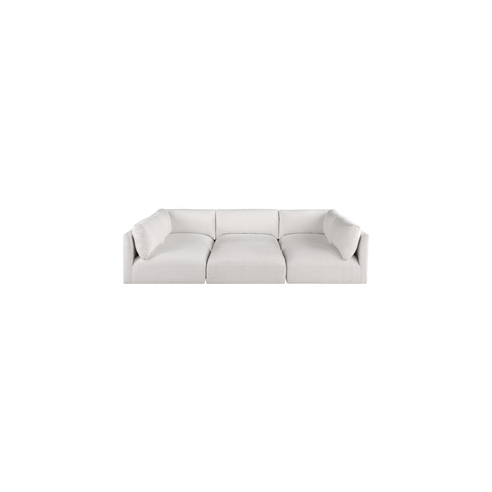 Ease Cream Polyester Fabric Modular Sectional