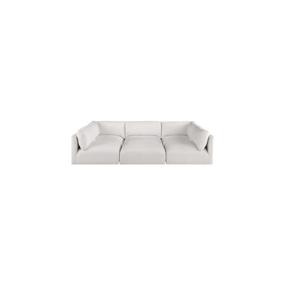 Ease Cream Polyester Fabric Modular Sectional