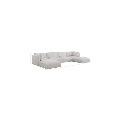 Ease Cream Polyester Fabric Modular Sectional