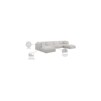 Ease Cream Polyester Fabric Modular Sectional