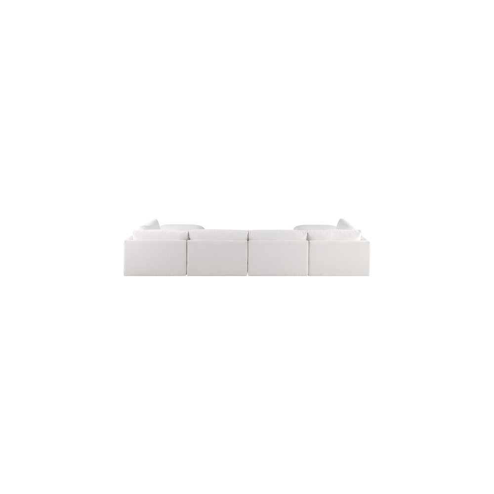 Ease Cream Polyester Fabric Modular Sectional