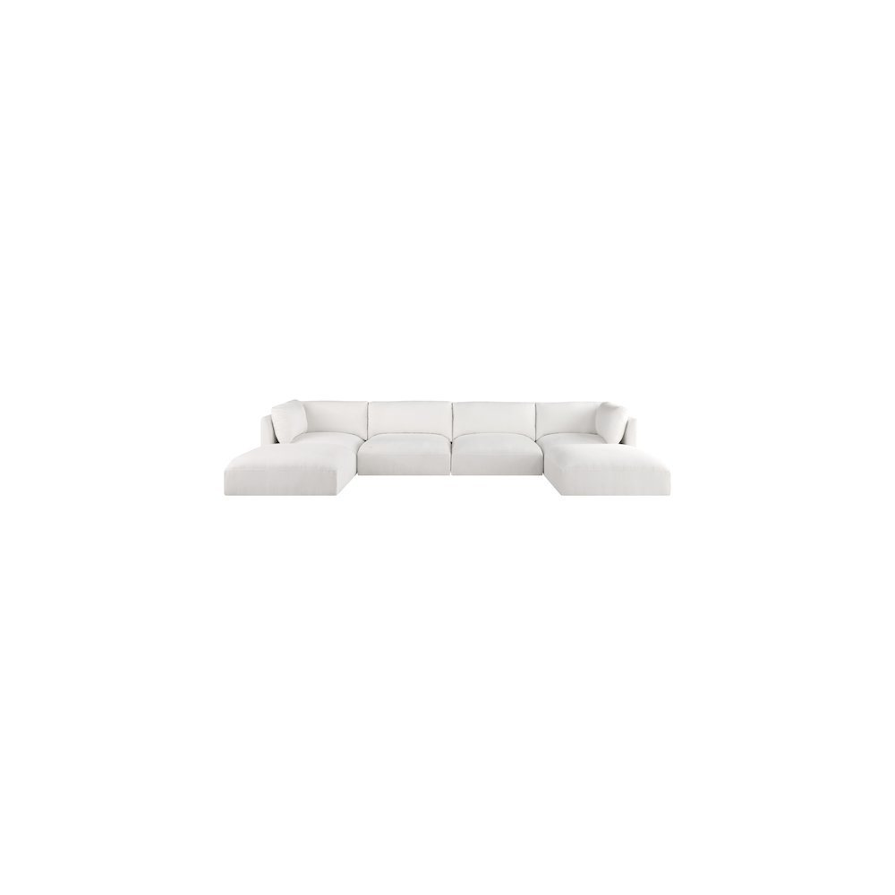 Ease Cream Polyester Fabric Modular Sectional
