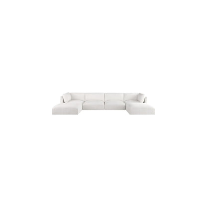 Ease Cream Polyester Fabric Modular Sectional