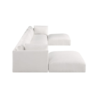 Ease Cream Polyester Fabric Modular Sectional