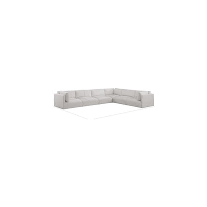 Ease Cream Polyester Fabric Modular Sectional