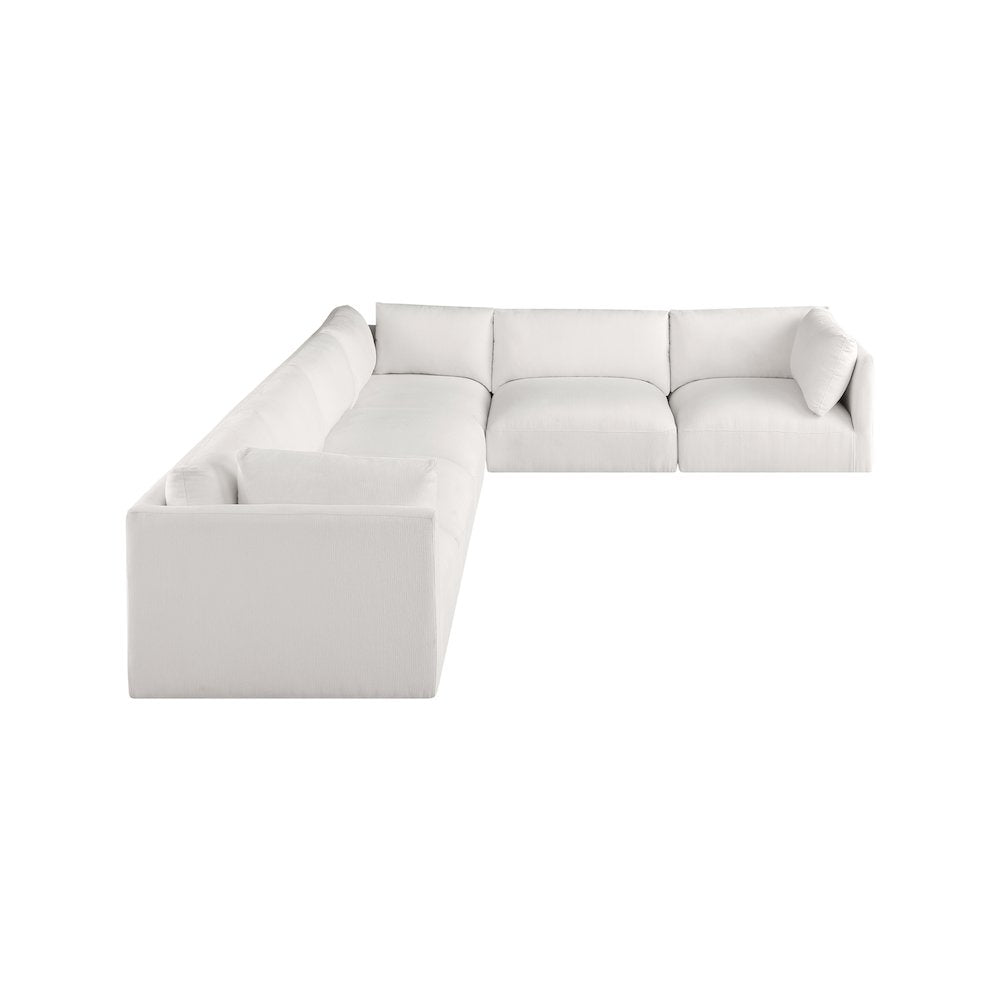 Ease Cream Polyester Fabric Modular Sectional