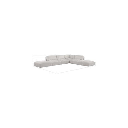 Ease Cream Polyester Fabric Modular Sectional