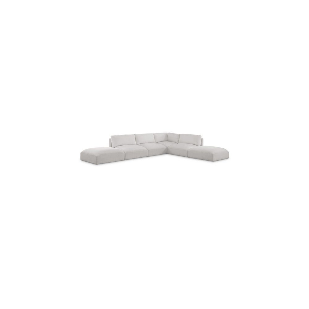 Ease Cream Polyester Fabric Modular Sectional