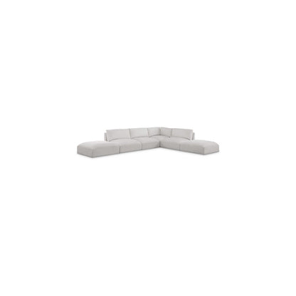 Ease Cream Polyester Fabric Modular Sectional