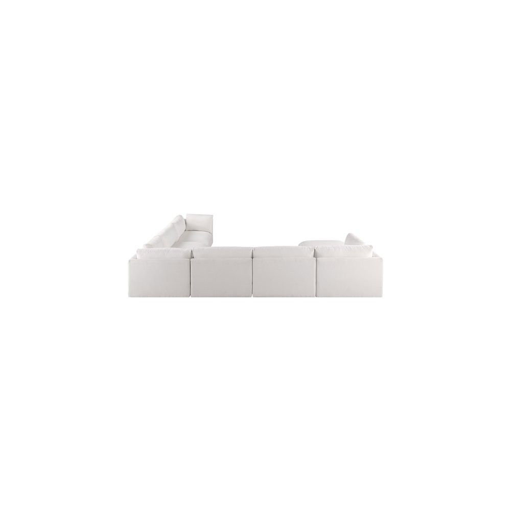 Ease Cream Polyester Fabric Modular Sectional