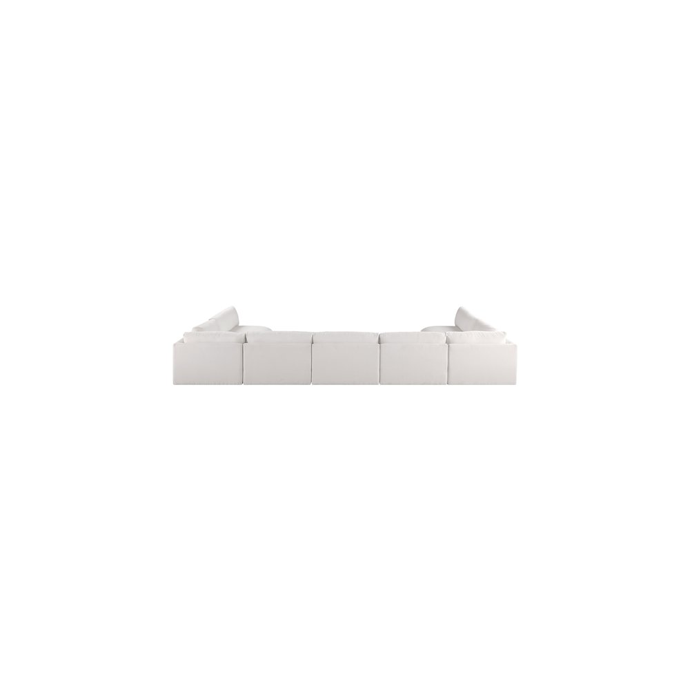 Ease Cream Polyester Fabric Modular Sectional
