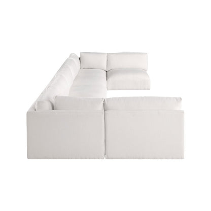 Ease Cream Polyester Fabric Modular Sectional