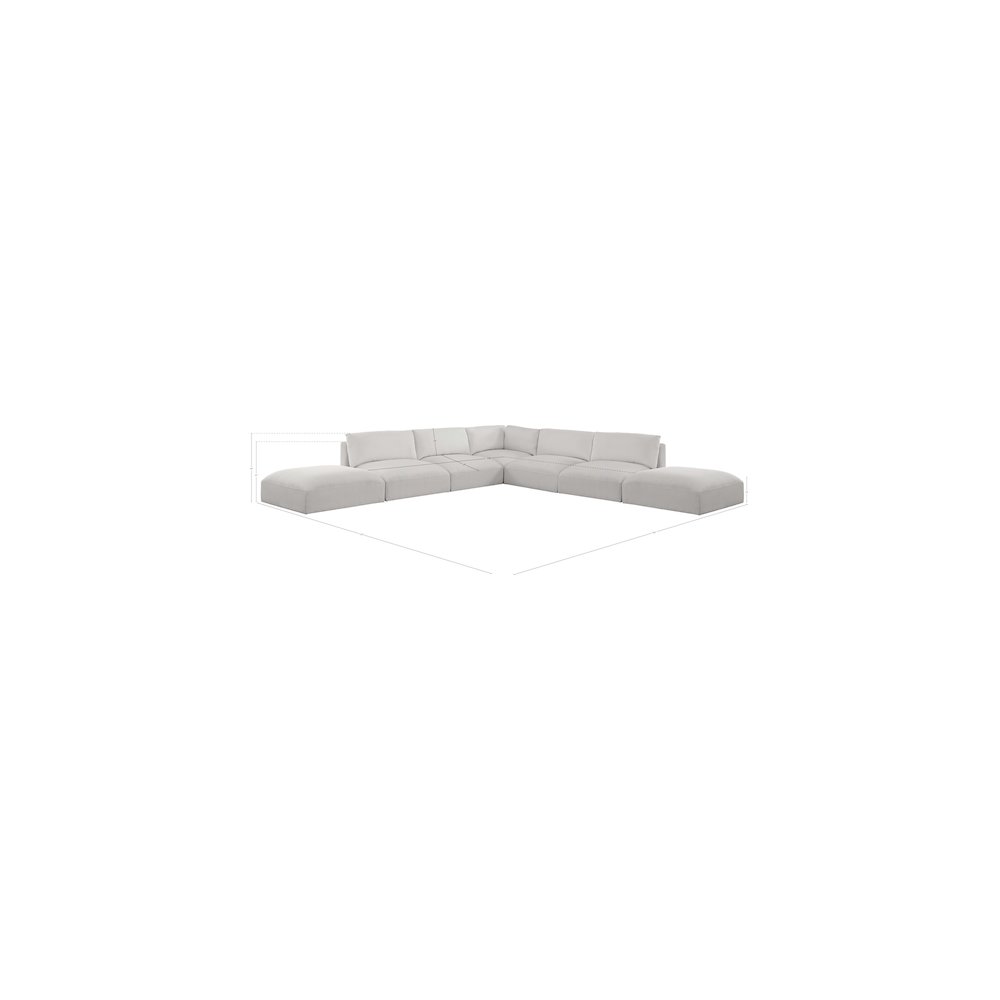 Ease Cream Polyester Fabric Modular Sectional