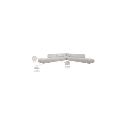 Ease Cream Polyester Fabric Modular Sectional