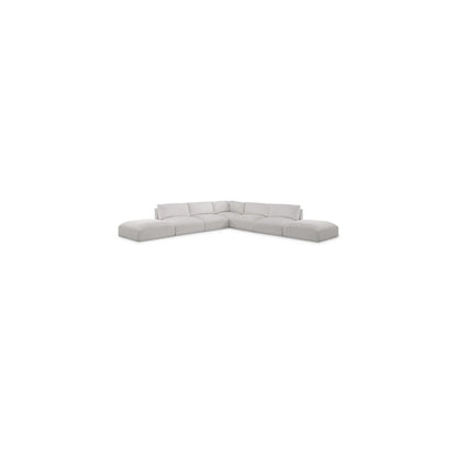Ease Cream Polyester Fabric Modular Sectional