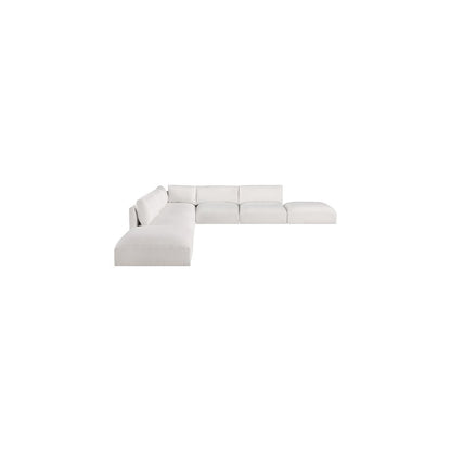 Ease Cream Polyester Fabric Modular Sectional