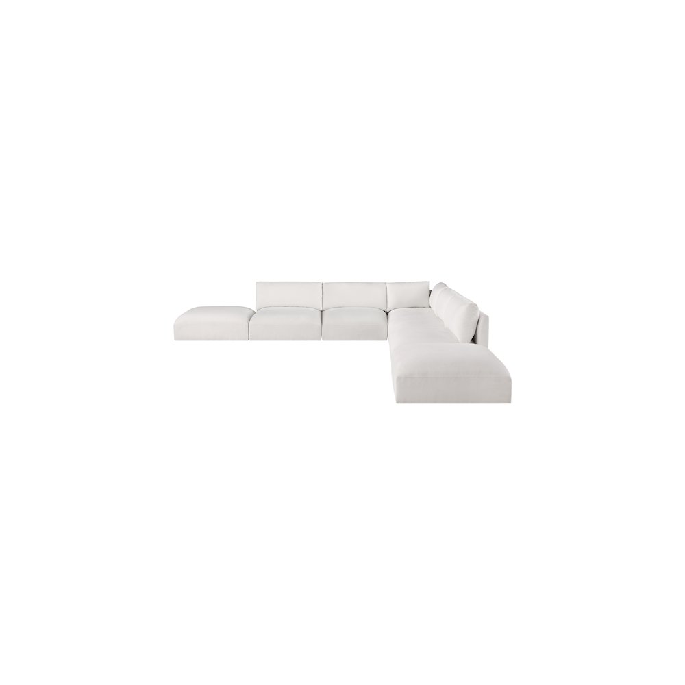 Ease Cream Polyester Fabric Modular Sectional
