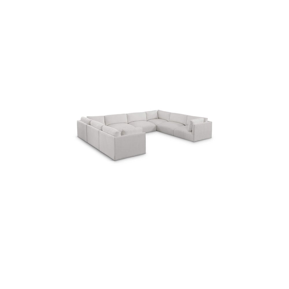 Ease Cream Polyester Fabric Modular Sectional