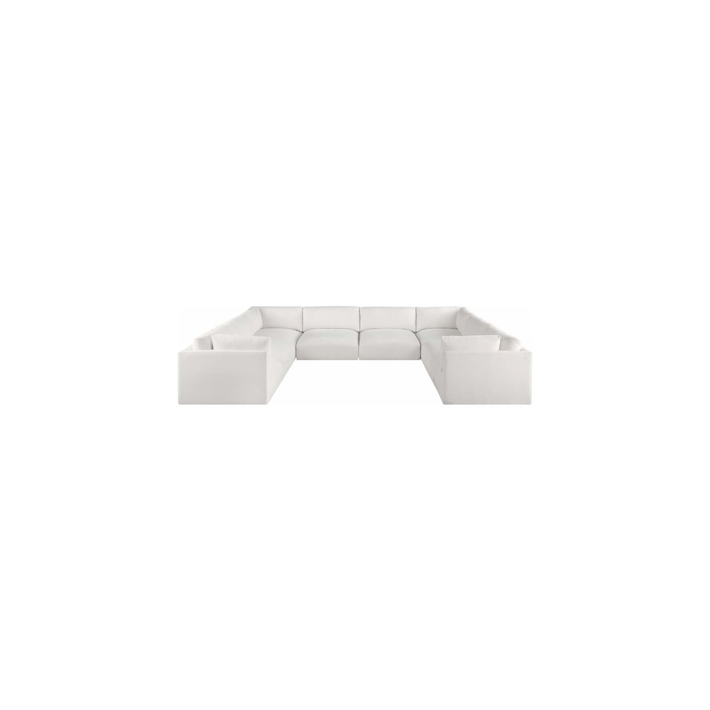 Ease Cream Polyester Fabric Modular Sectional