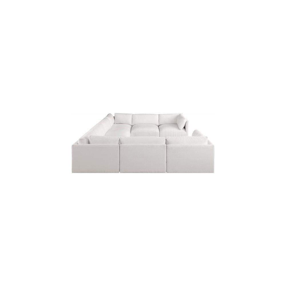 Ease Cream Polyester Fabric Modular Sectional