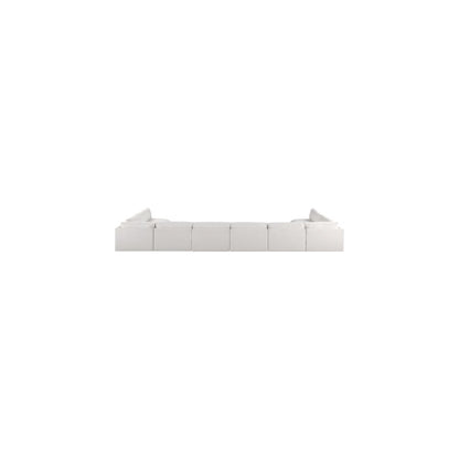 Ease Cream Polyester Fabric Modular Sectional