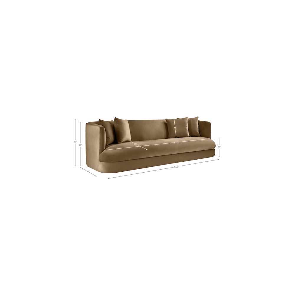 Alder Beige Velvet Sofa