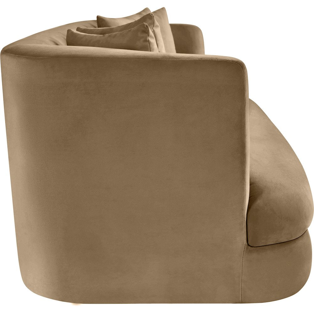Alder Beige Velvet Sofa