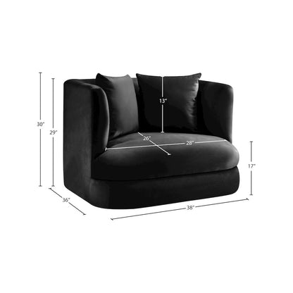 Alder Black Velvet Chair