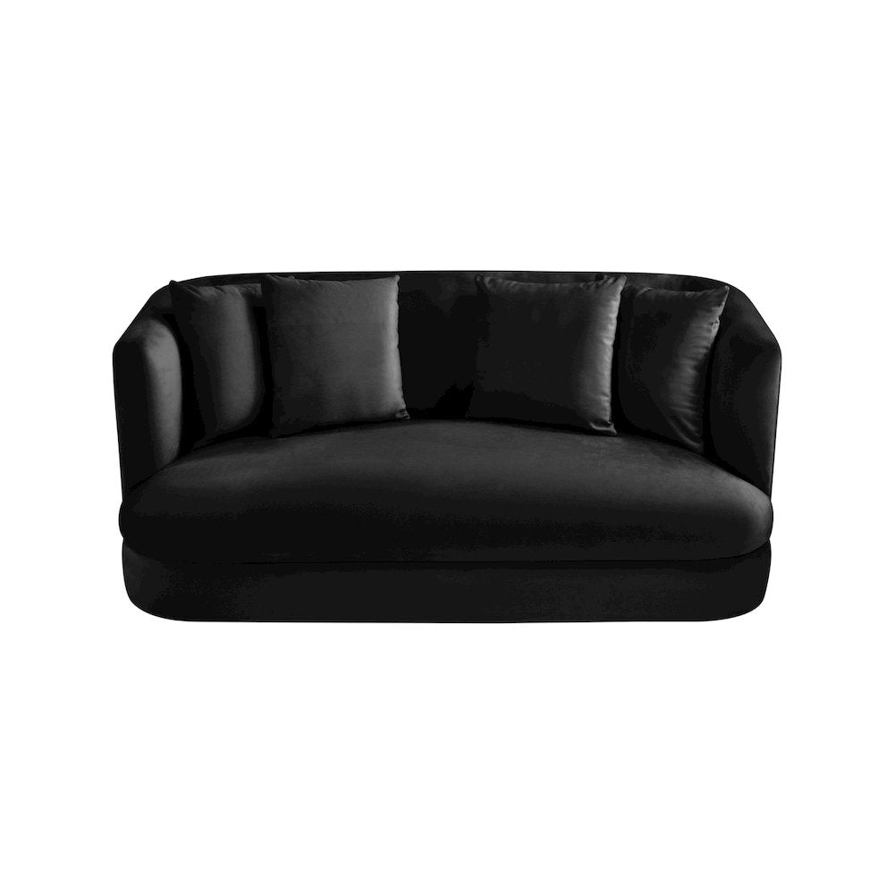 Alder Black Velvet Loveseat