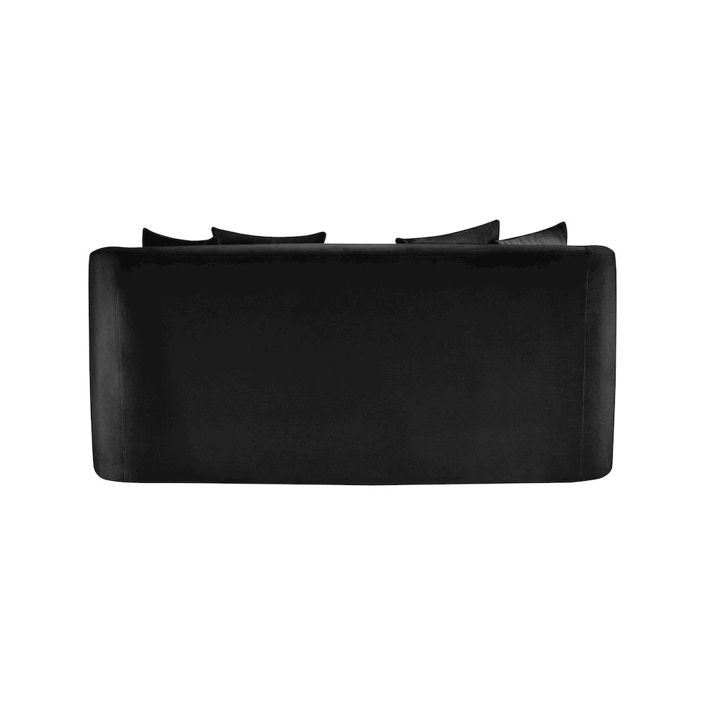 Alder Black Velvet Loveseat
