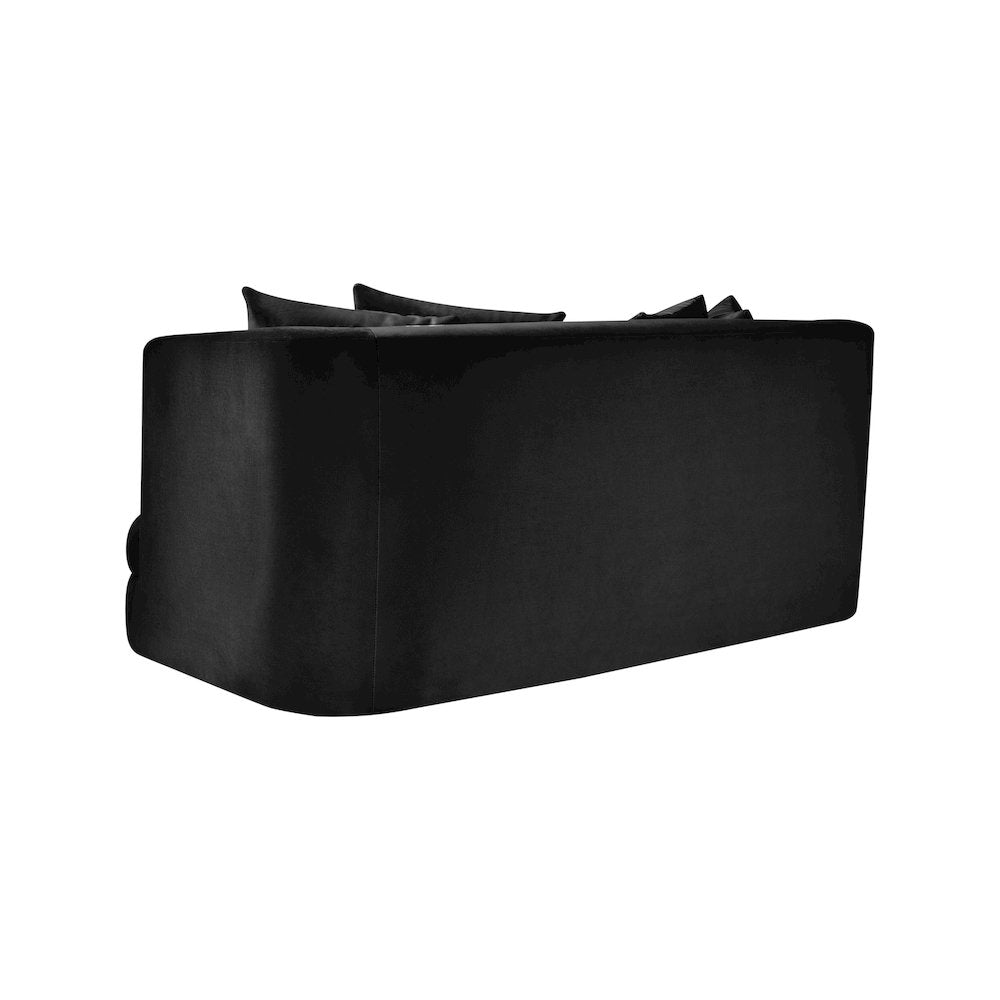 Alder Black Velvet Loveseat