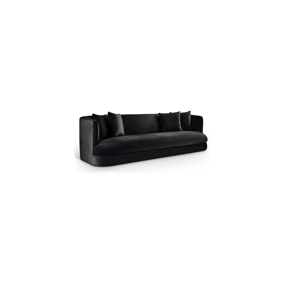 Alder Black Velvet Sofa