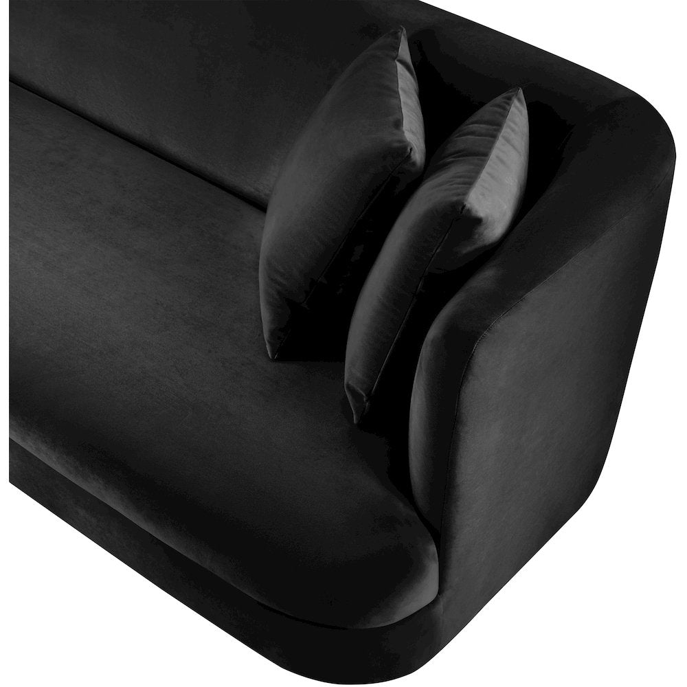 Alder Black Velvet Sofa