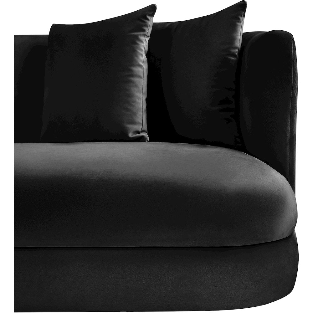 Alder Black Velvet Sofa