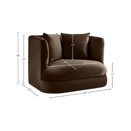 Alder Brown Velvet Chair