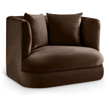 Alder Brown Velvet Chair