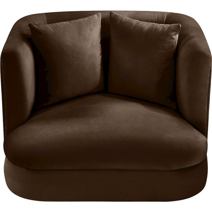 Alder Brown Velvet Chair