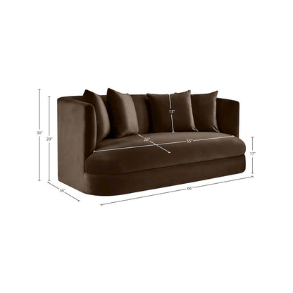 Alder Brown Velvet Loveseat