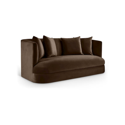 Alder Brown Velvet Loveseat