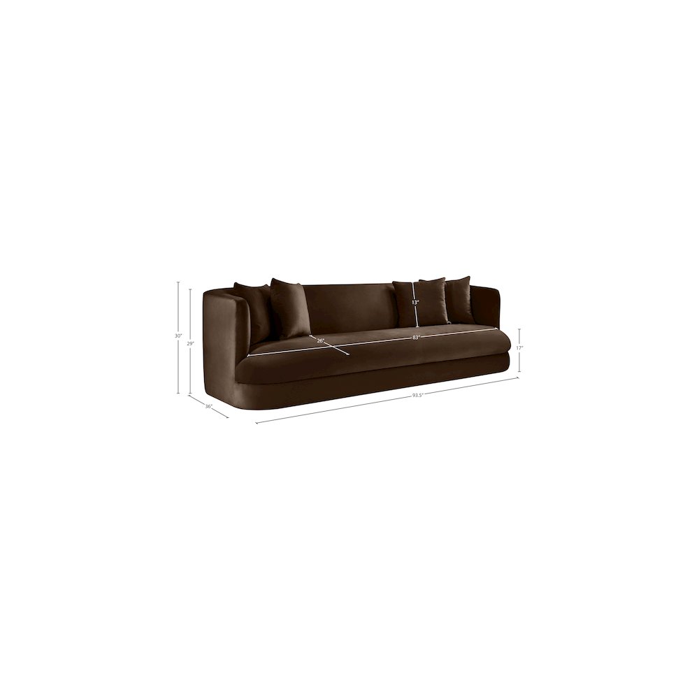 Alder Brown Velvet Sofa