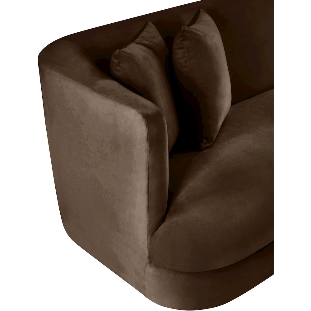 Alder Brown Velvet Sofa