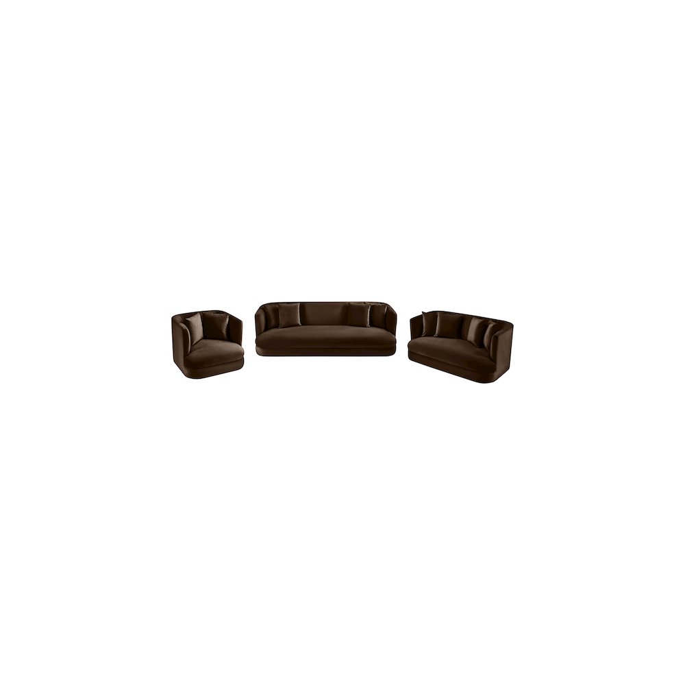 Alder Brown Velvet Sofa