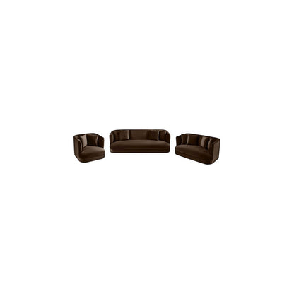 Alder Brown Velvet Sofa